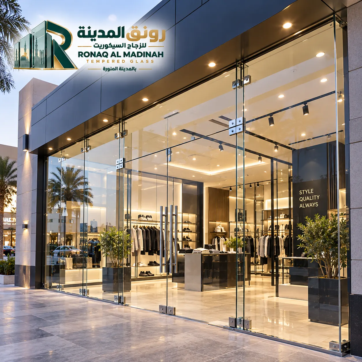 أبواب زجاج للمحلات