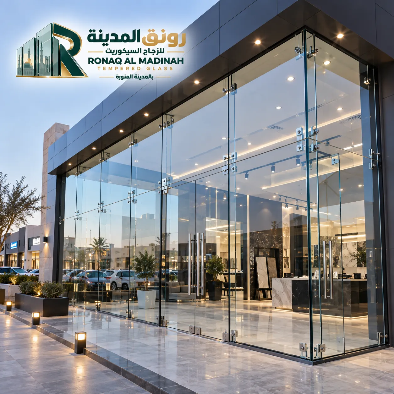 أبواب زجاج للمحلات بالمدينة المنورة